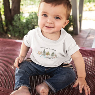 Verzauberter Winterwald-Geburtstag Baby T-shirt