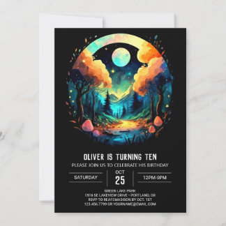 Verzauberter Woods Chic Geburtstag Einladung