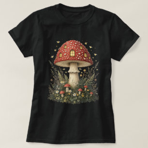 Verzaubertes Amanita-Pilzhaus Kunst T-Shirt