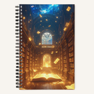 Verzaubertes Bibliotheks-Spiralnotizbuch Notizbuch