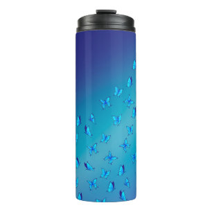 Verzaubertes Butterfly Double Blue Thermosbecher