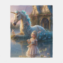 Verzaubertes Einhorn Fleecedecke