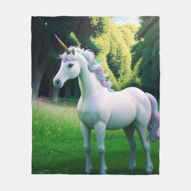 Verzaubertes Einhorn Fleecedecke (Vorderseite)