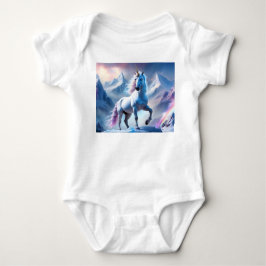 Verzaubertes Einhorn in einem Snowy Fantasy Poster Baby Strampler