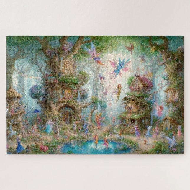 Verzaubertes Feendorf Whimsical Fantasy (Horizontal)