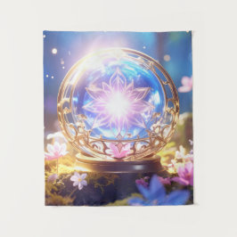 Verzaubertes Forest Crystal Orb Tapestry Wandteppich