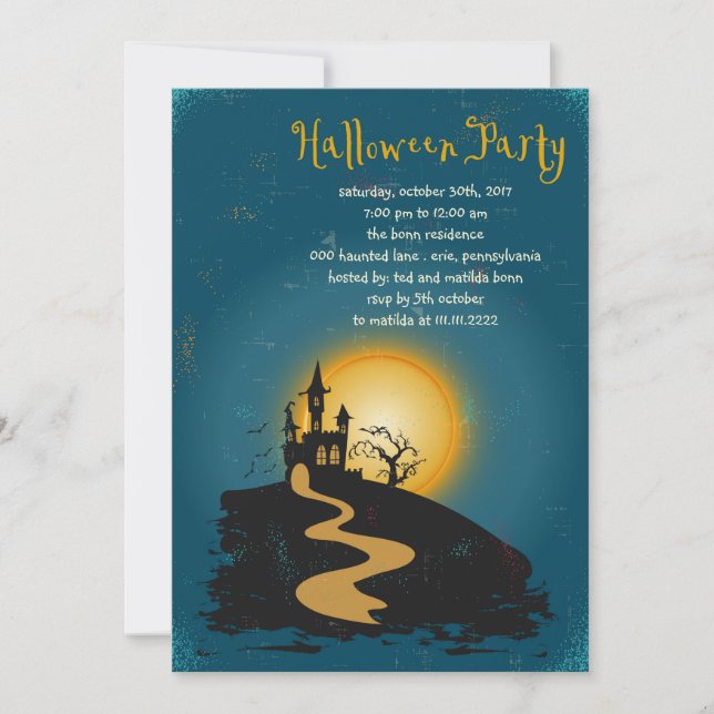 Verzaubertes Halloween-Party Einladung (Vorderseite)