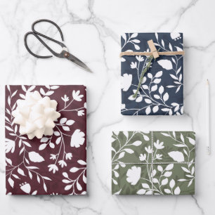 Verzaubertes Laub Hübsches Blumengartenmuster Geschenkpapier Set