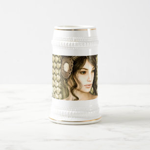 Verzaubertes Märchenprinzessinnenporträt Bierglas