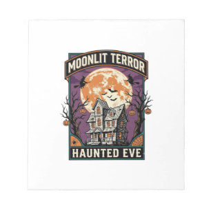 Verzaubertes Mond-Shirt Vintage-Gravur Halloween G Notizblock