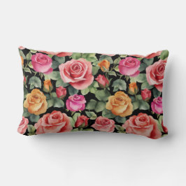 Verzaubertes Rosa- und Orangefarbenes RosesThrow-K Lendenkissen