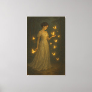 Verzaubertes Schmetterlingmädchen – Feine Kunst Fa Leinwanddruck