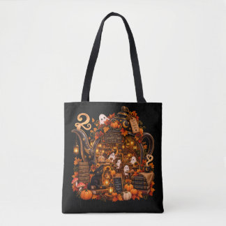 Verzaubertes Teekannen-Café Geist Schwarze Katze H Tasche