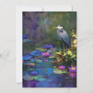 Verzaubertes Teichwasser-Lilie Natur-Aquarell Ankündigung