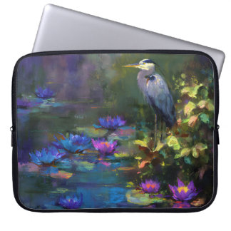 Verzaubertes Teichwasser-Lilie Natur-Aquarell Laptopschutzhülle