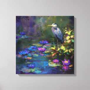 Verzaubertes Teichwasser Lilie Natur Aquarell Leinwanddruck