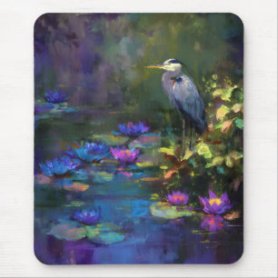 Verzaubertes Teichwasser-Lilie Natur-Aquarell Mousepad