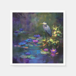 Verzaubertes Teichwasser-Lilie Natur Aquarell Serviette