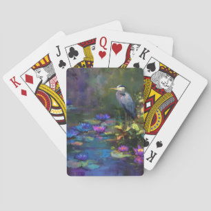 Verzaubertes Teichwasser-Lilie Natur-Aquarell Spielkarten