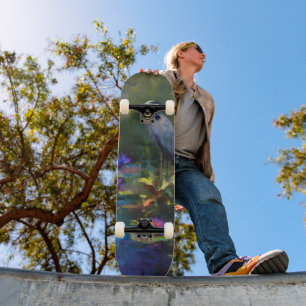 Verzaubertes Teichwasser-Lilien-Natur-Aquarell Skateboard