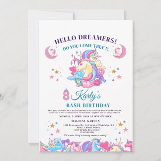 🌈 ✨ verzaubertes Unicorn 8. Karly Magical Birthda Einladung