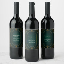 Verzaubertes Waldhochzeits-Wein Flaschenetikett