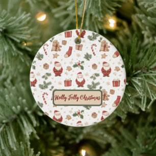 Verzaubertes Wasserfarben-Frohes-Weihnachten-Ornam Keramik Ornament