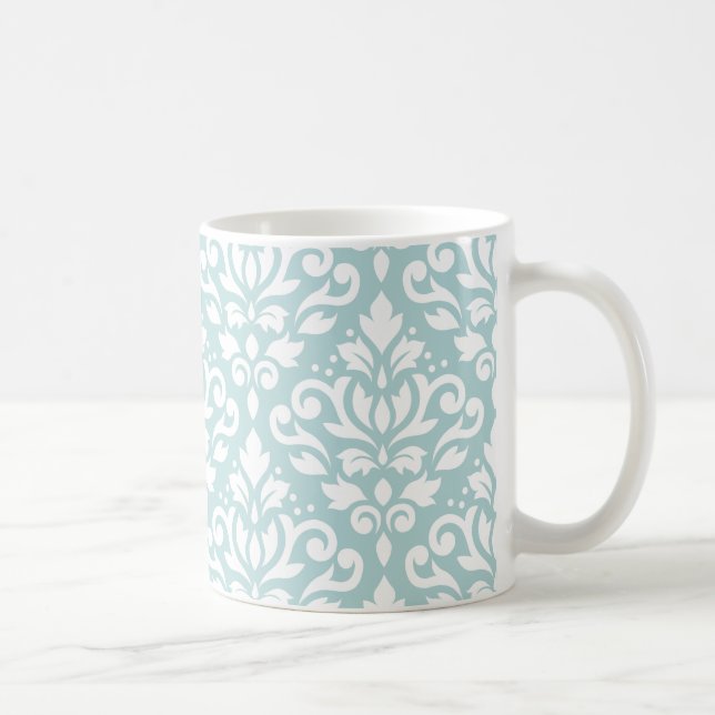 Verzeichnen Sie Weiß Damast-Fahrwerkes Ptn auf Kaffeetasse (Rechts)