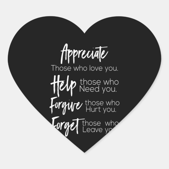 verzeihen Sie denen, die Sie Liebe Herz-Aufkleber (Vorderseite)