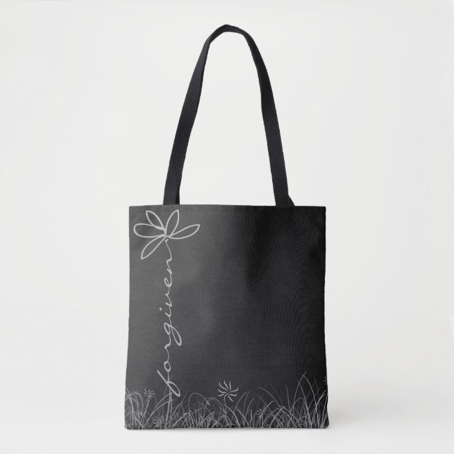 verzeihter Text Daisy Blume Tasche (Vorderseite)