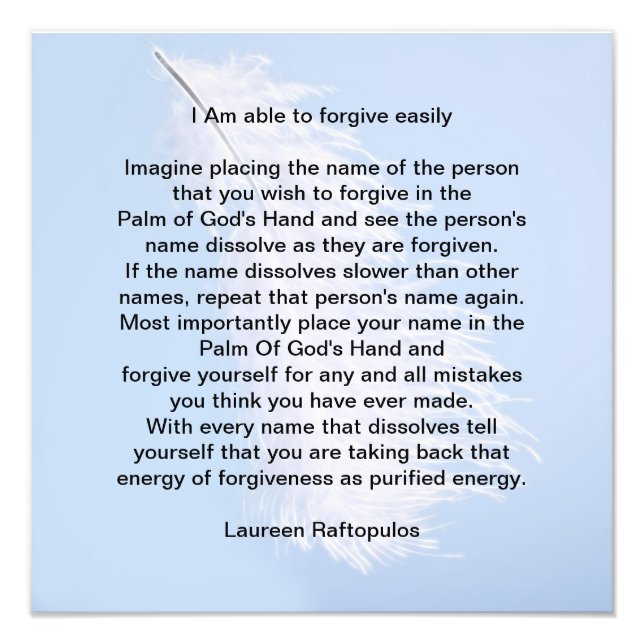 Verzeihung an andere und das Selbst Fotodruck (Vorne)