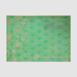 Verzerrte grüne Geometrie Art Deco Seidenpapier