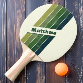 Verzerrte grüne Rückführung fünf Streifen mit Name Tischtennis Schläger