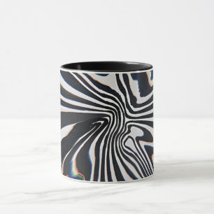 Verzerrte Linienkunst Prismatische Glitch Tasse