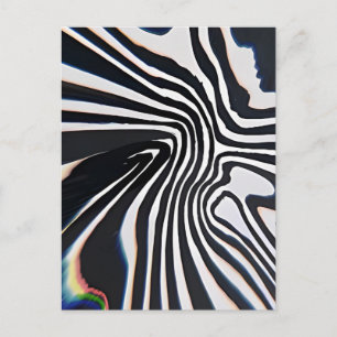 Verzerrte Linienkunst Prismatischer Glitch Postkarte
