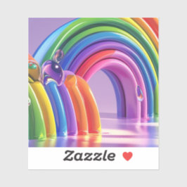 Verzerrte Regenbogen Aufkleber