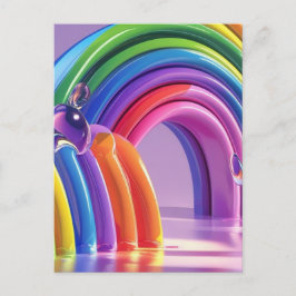 Verzerrte Regenbogen Postkarte