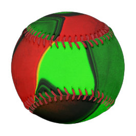 Verzerrte und seltsame Formen, rot und grün Baseball