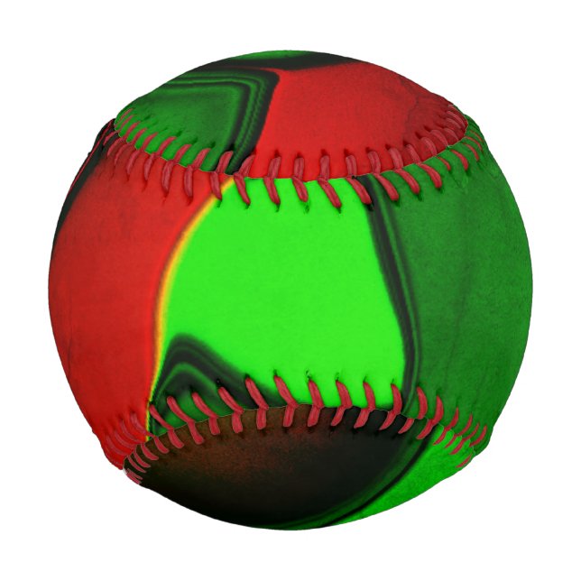 Verzerrte und seltsame Formen, rot und grün Baseball (Vorderseite)
