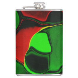 Verzerrte und seltsame Formen, rot und grün Flachmann