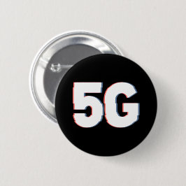 Verzerrte Warnmeldung zur Realität für 5G-Gefahr Button