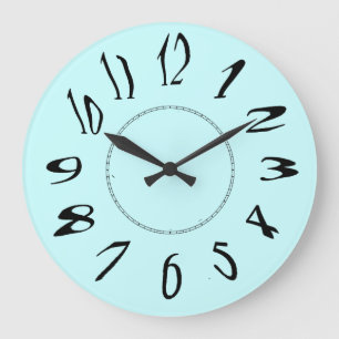 Verzerrte Zahlen Große Wanduhr