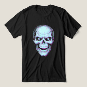 Verzerrter 3D-Glitch-Style-Totenkopf Tri-Blend Shirt