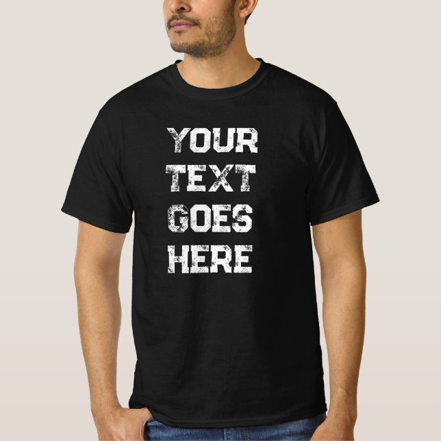Verzerrter Text Mens Moderne Vorlage Schwarzer Wer T-Shirt (Vorderseite)