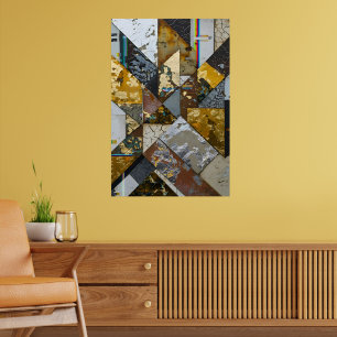 Verzerrtes geometrisches Collage Artwork Poster