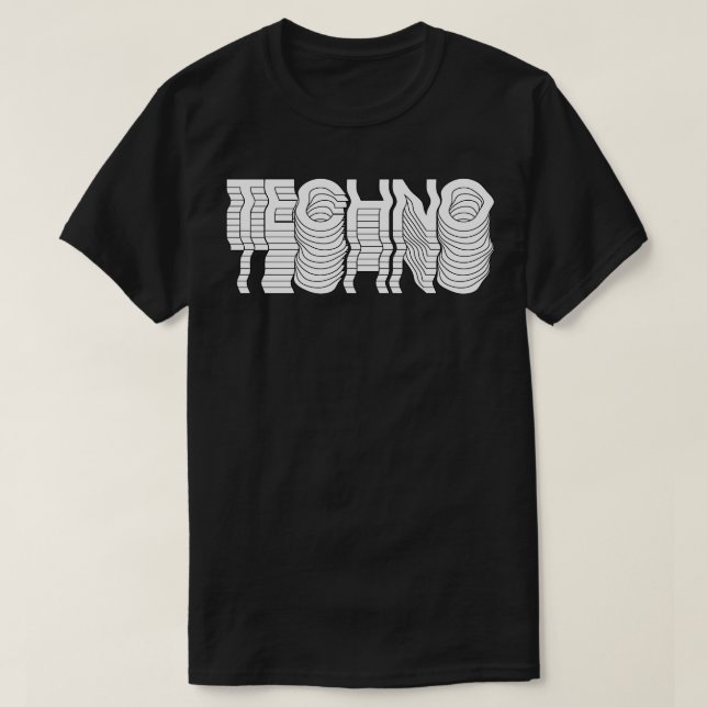Verzerrtes Techno T-Shirt (Design vorne)