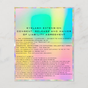 VERZICHTSERKLÄRUNG FÜR WIMPERNVERLÄNGERUNG Hologra Flyer