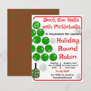 Verzier die Hallen mit Pickleballs Weihnachtsfeier Einladung