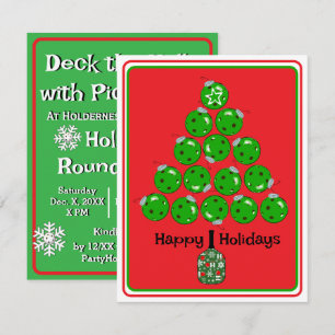 Verzier die Hallen mit Pickleballs Weihnachtsfeier Einladung