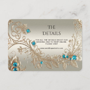 Verzieren Sie Gold Blue Stone Detail-Abschlusskart Begleitkarte